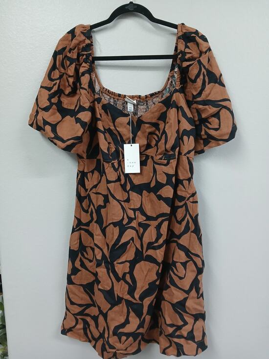 A New Day Dresses & Skirts - A new day Women's Puff Sleeve Linen Blend Mini Dress Size XXL
